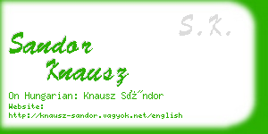 sandor knausz business card